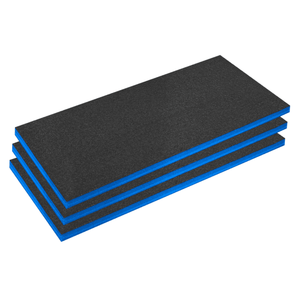 Easy Peel Shadow Foam® 1200 x 550 x 50mm, Blue/Black - Pack of 3