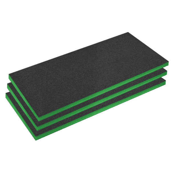 Easy Peel Shadow Foam® 1200 x 550 x 50mm, Green/Black - Pack of 3