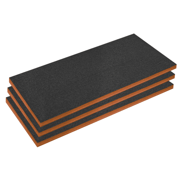 Easy Peel Shadow Foam® 1200 x 550 x 50mm, Orange/Black - Pack of 3